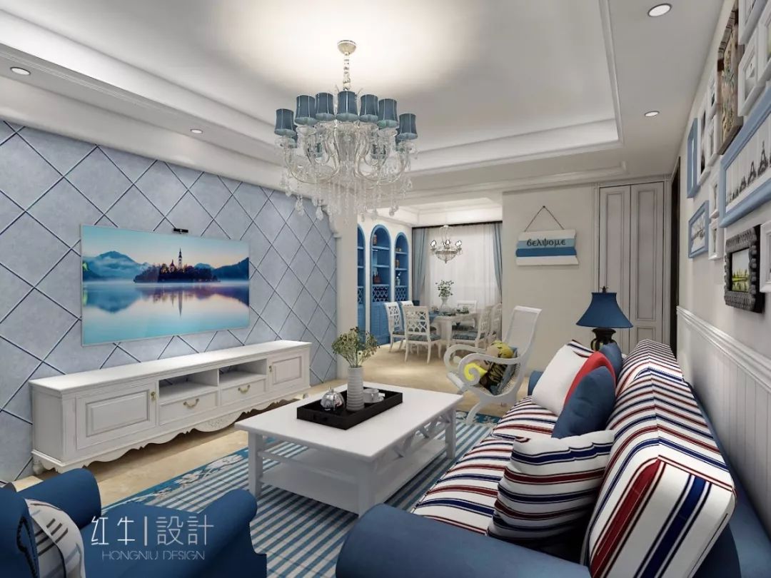 南京燕江府125㎡地中海风格  主打蓝白的浪漫情怀04